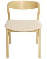 Set of 2 Dining Chairs Light Wood and Light Beige MAROA_934315