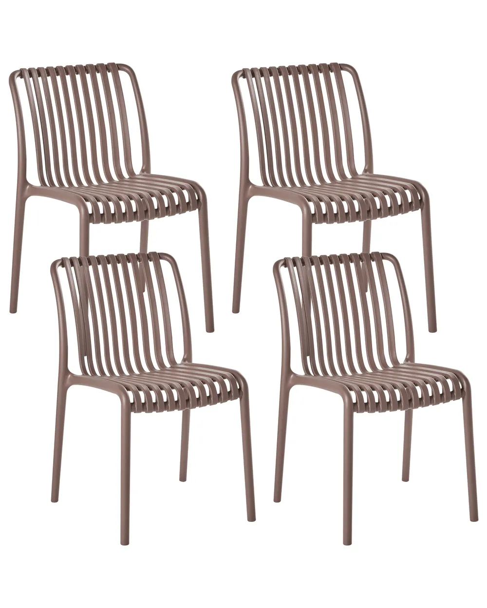 Set of 4 Garden Chairs ARICCIA Brown