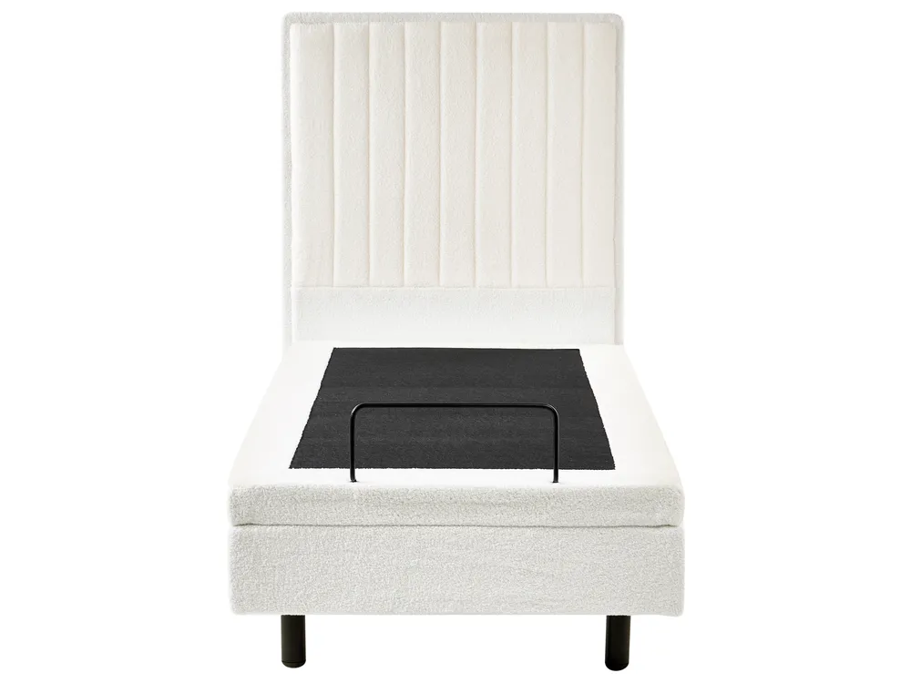 Bett verstellbar Bouclé DUKE II 80 x 200 cm Cremeweiß_1026179