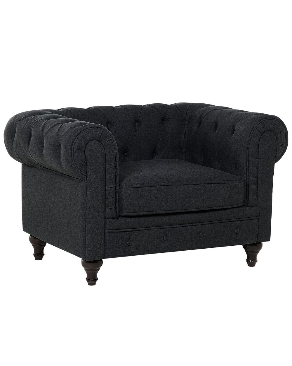 Armchair CHESTERFIELD Fabric Graphite Grey