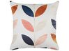 Set of 2 Velvet Cushions Leaf Pattern 45 x 45 cm Off-White QUINOA_834884