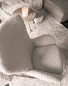 Cadeira de baloiço em tecido bouclé branco e dourado ANASET_903014