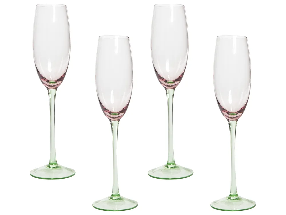 Zestaw 4 kieliszków do szampana flet DIOPSIDE 200 ml Różowy