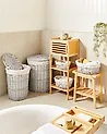 Set of 5 Baskets VAKARI Willow Wood White 55/89 L