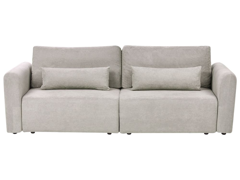 Schlafsofa 3-Sitzer VAXHOLM mit Stauraum Stoff Grau