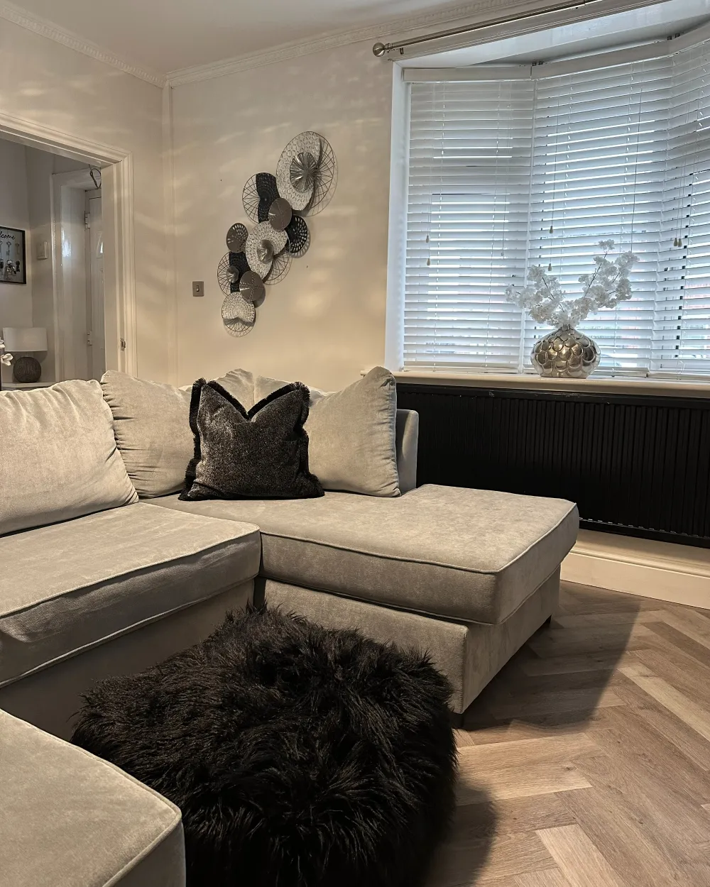 YiYa 4 Pièces Décoration Murale Métal Géométrique Noir - Set Minimaliste Salon Chambre