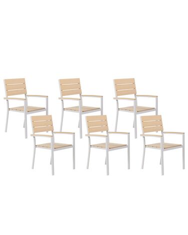 Lot de 6 chaises de jardin beige COMO
