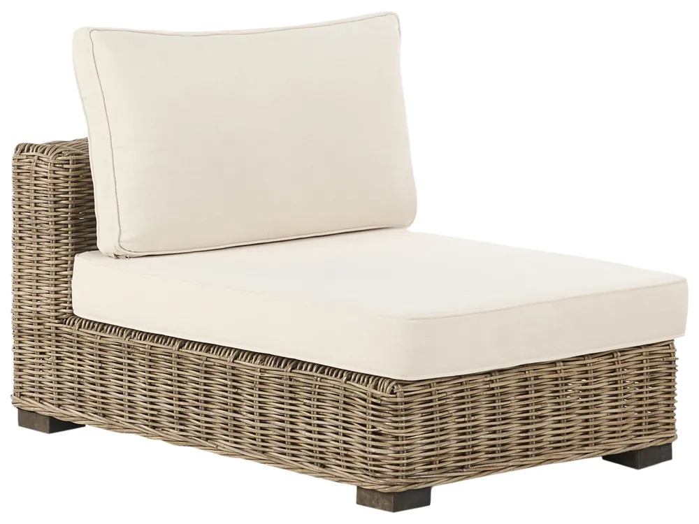 Garden Lounge Set with Table 4 Seater VARALLO Modular Rattan Grey Left Hand_954928