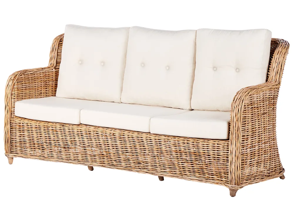 Garden Sofa Set 5 Seater ALESSANO Rattan Natural_928586