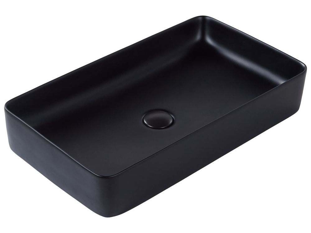 Lavatório de bancada ULUA 61 x 35 cm Cerâmica Preto