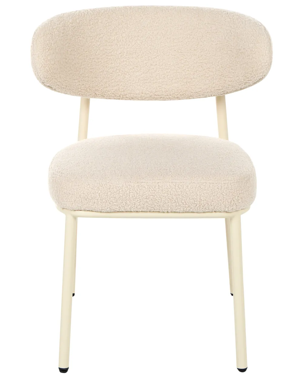 Set of 2 Dining Chairs UNITY Boucle Light Beige_1039831