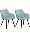 Conjunto de 2 sillas de comedor CASMALIA Terciopelo Azul claro