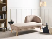 Right-Hand Chaise Longue TANLAY Fabric Light Brown_948440