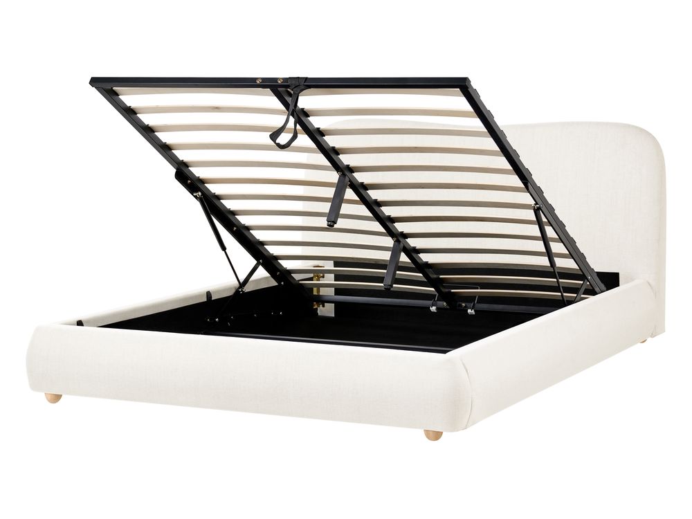 Sommier com arrumação BLAGNAC Tecido Branco creme 140 x 200 cm