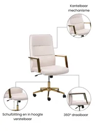 Directeursstoel DEMURE Fluweel Lichtbeige_1063330