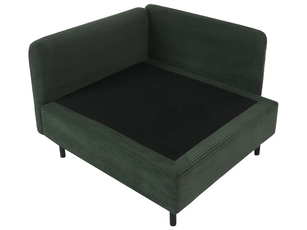 Modular Corner Sofa 3 Seater EGERIS Corduroy Dark Green Left Hand_1067162