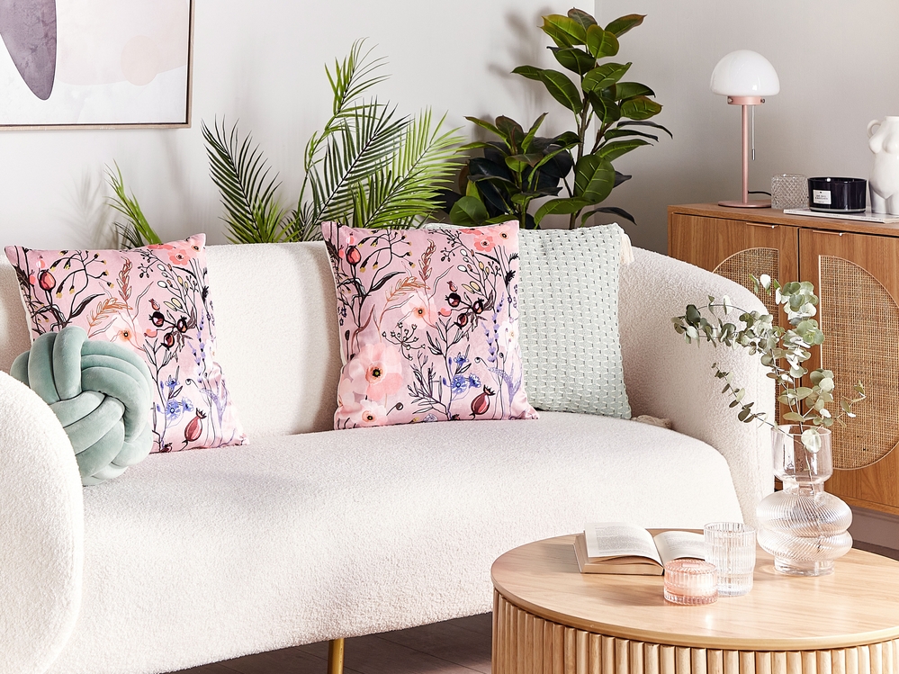 Pink pillows for couch best sale