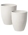 Set of 2 Plant Pots CROTON 35 cm Off-White