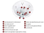 Jacuzzi exterior cu LED MARFIL Gri închis_1076330
