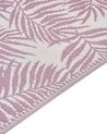 Tapete de exterior padrão folhas de palmeira rosa 120 x 180 cm KOTA_766256