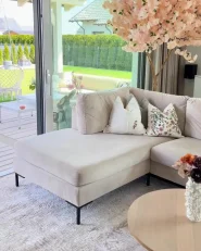 Set di divani angolari da giardino 5 posti RASIGLIA Metallo Beige Lato Sinistro_1173579
