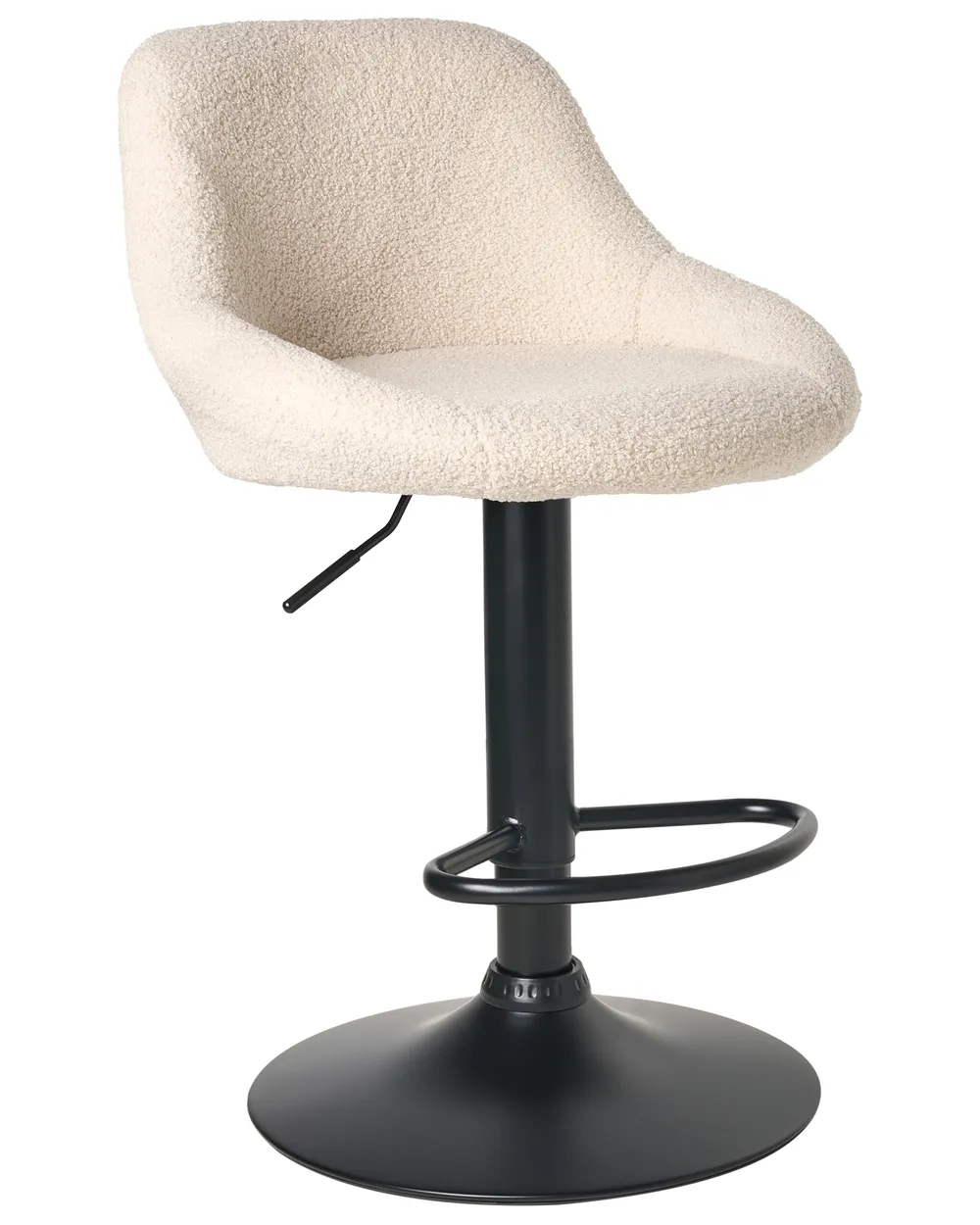 Set of 2 Bar Stools MEDULIN Swivel Boucle Light Beige_1011556