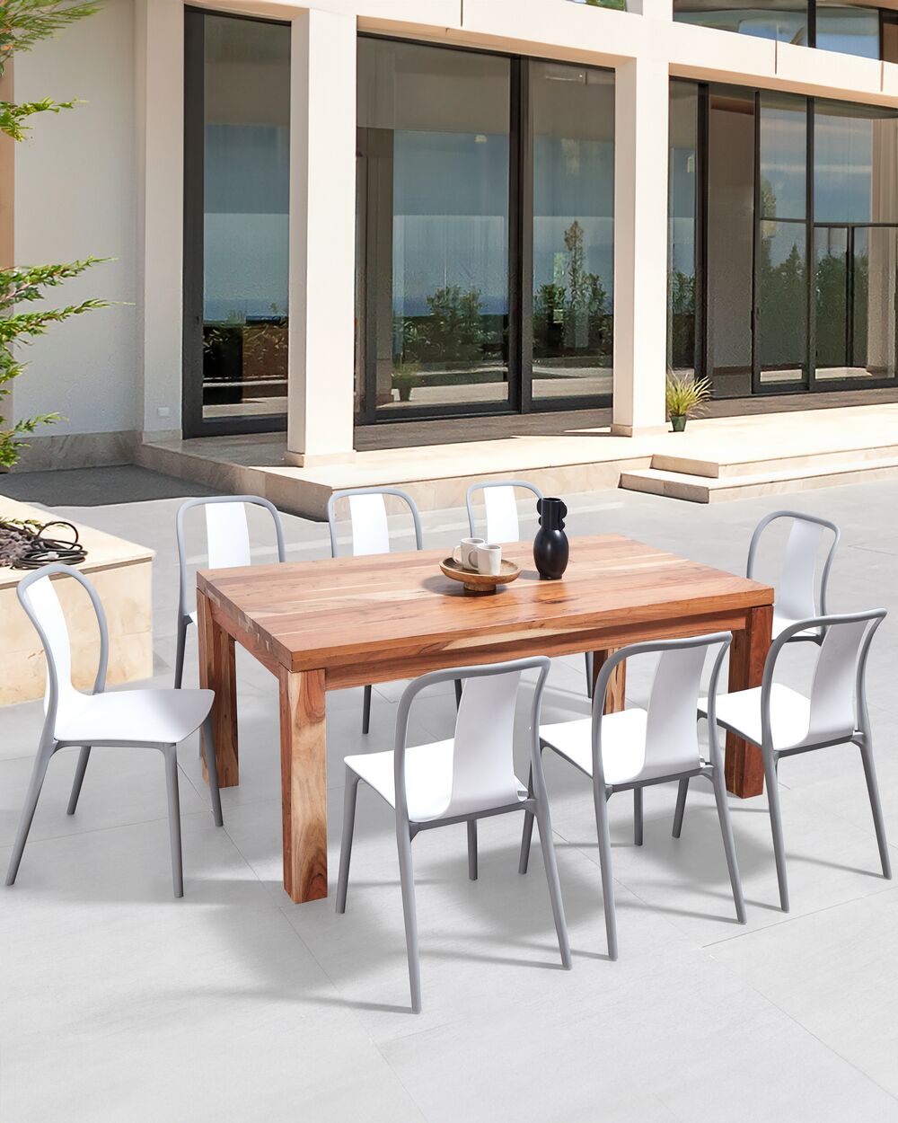 Lot de 8 chaises de jardin SPEZIA Blanc