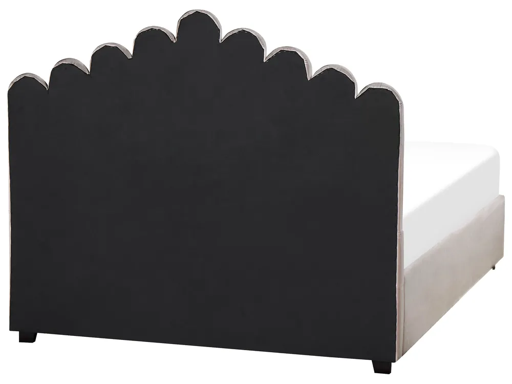 Letto contenitore VINCENNES Velluto Tortora 140 x 200 cm_837303