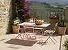Garden Dining Set 4 Seater FIORI Folding Metal Pastel Pink