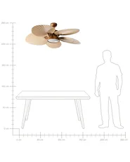 Ventilatore a soffitto con luce BORMEJO con telecomando LED Oro_988799