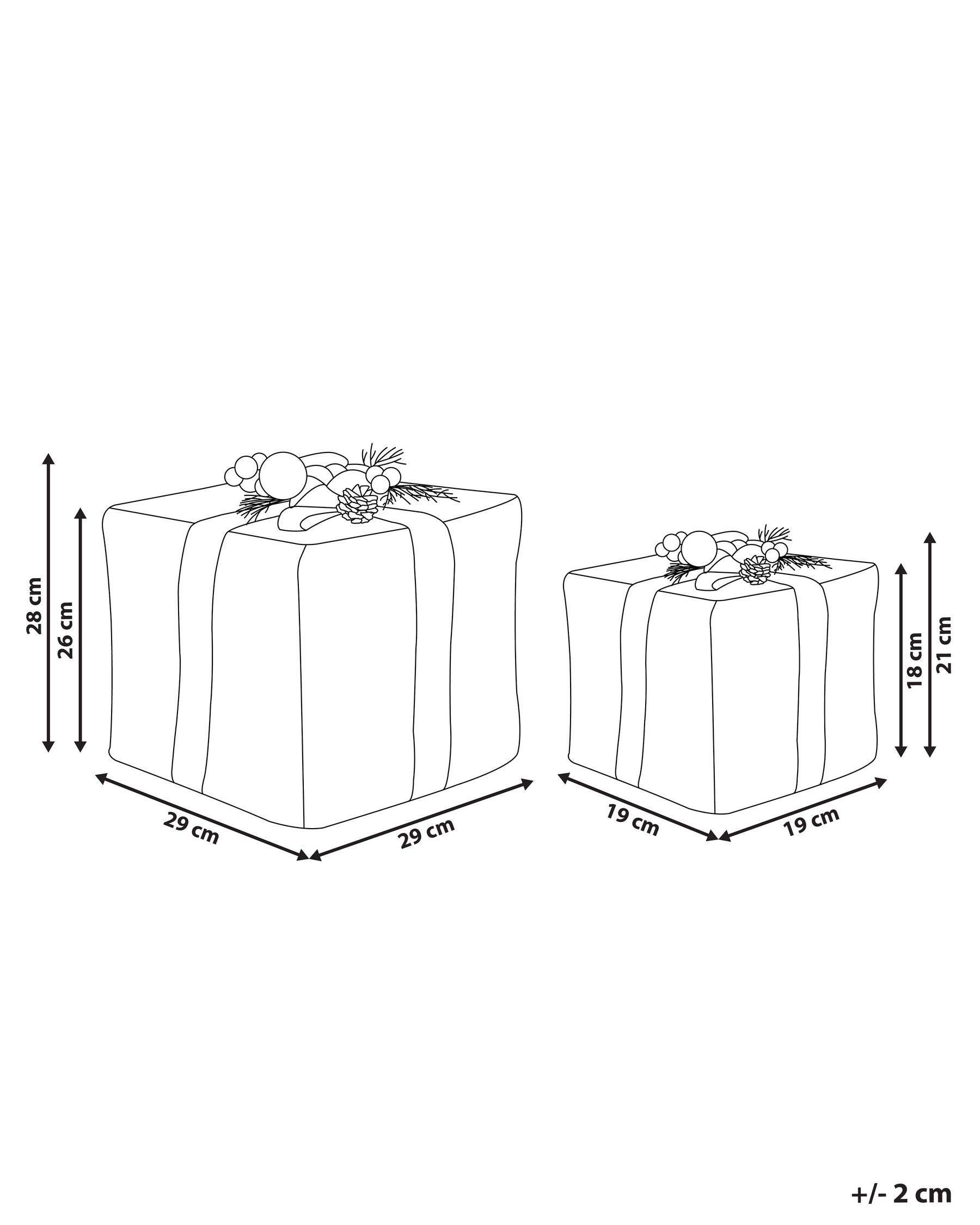 Zestaw 2 dekoracji świątecznych INARI 28/21 cm Prezenty świąteczne Srebrny_787431