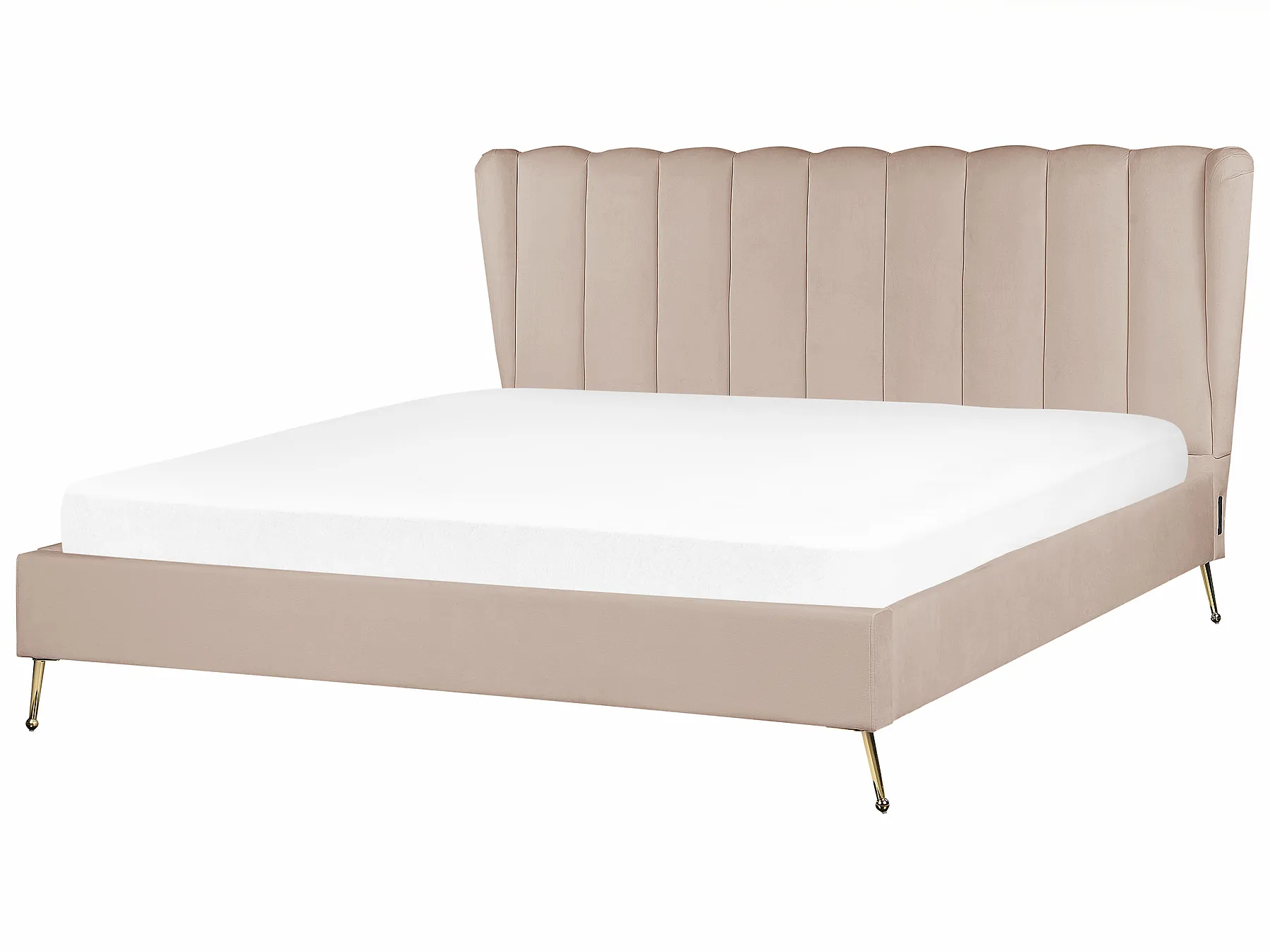 Bett mit Lattenrost Samtstoff MIRIBEL 180 x 200 cm Taupe_870588