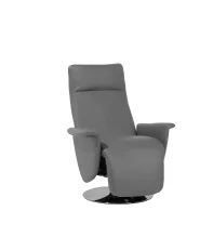 Recliner Chair PRIME with Footrest Faux Leather Grey_709198