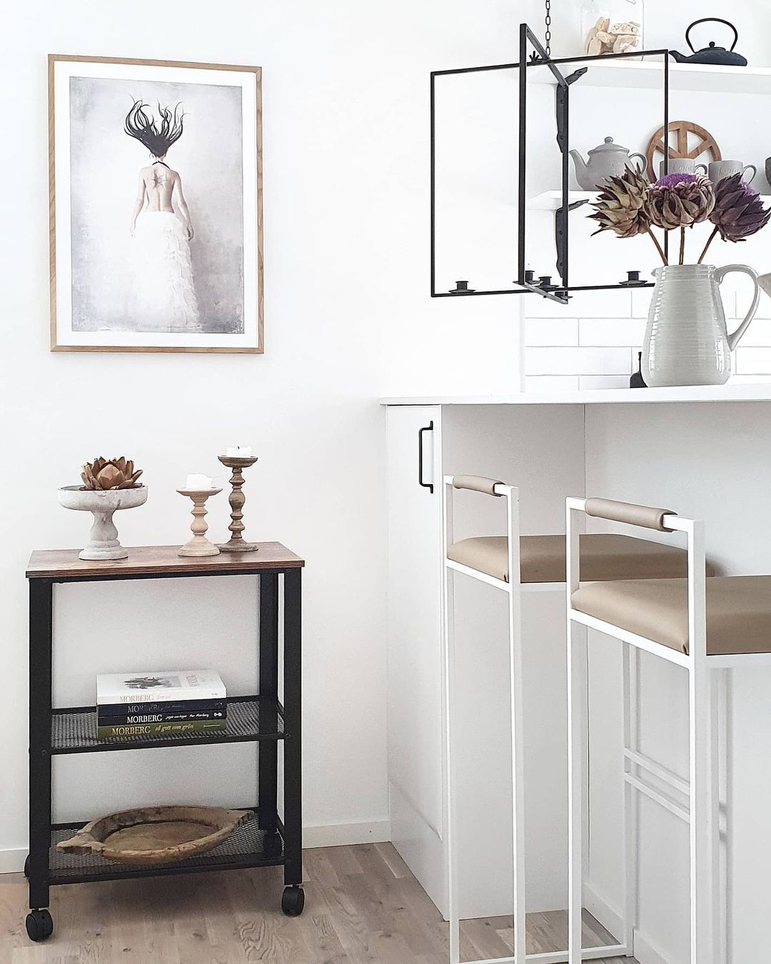 Wózek kuchenny 3-poziomowy czarny BOLZANO_786335