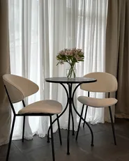 Set of 2 Dining Chairs KIANA Fabric Light Beige_1065593