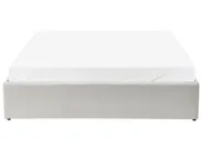 Ottoman Bed without Headboard DINAN Fabric Off-White 140 x 200 cm (EU Double)_1029128