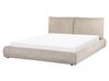 Bed corduroy taupe 160 x 200 cm VINAY_879891