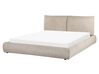 Cama de casal em bombazine taupe 160 x 200 cm VINAY_879891