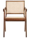 Dřevěná židle s ratanovým výpletem světlé dřevo/hnědá WESTBROOK_872190