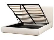 Ottoman Bed CAMPAGNE Fabric Light Beige 160 x 200 cm (EU King Size)_972047