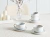 Set of 4 Cups with Saucers SESAME Stoneware Off-White