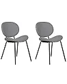 Set of 2 Dining Chairs LUANA Black/ White
