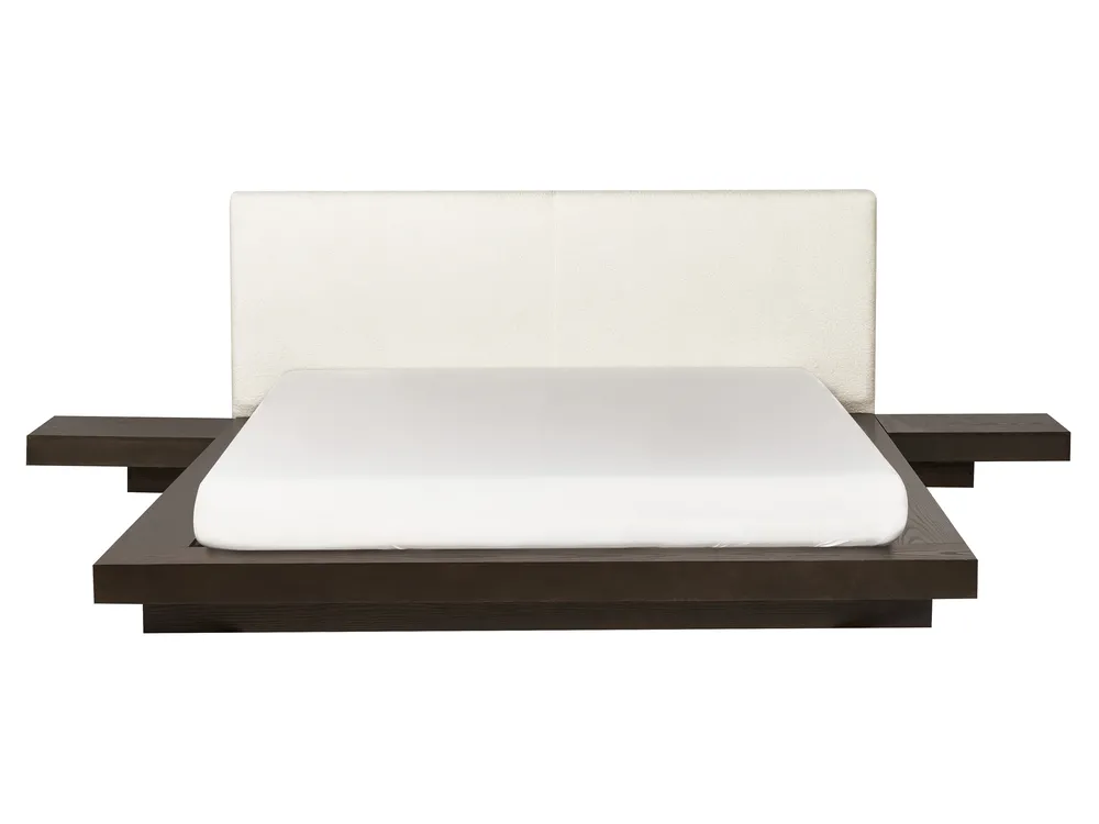 Bett mit Lattenrost Bouclé ZEN 160 x 200 cm Dunkle Esche_931436