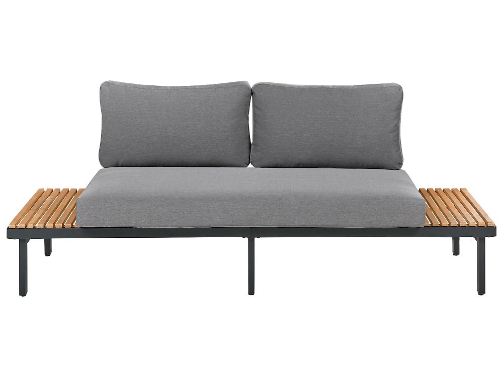 Gartensofa 2-Sitzer FIVIZZANO Akazienholz Dunkelgrau