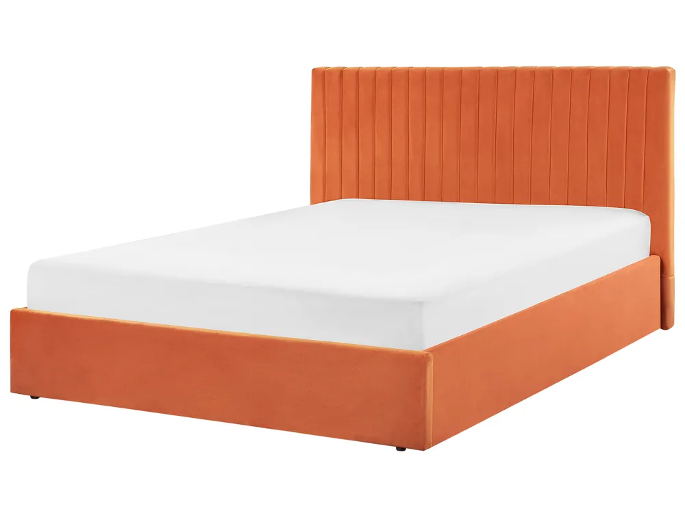 Ottoman Bed VION Velvet Orange 160 x 200 cm (EU King Size)_826785