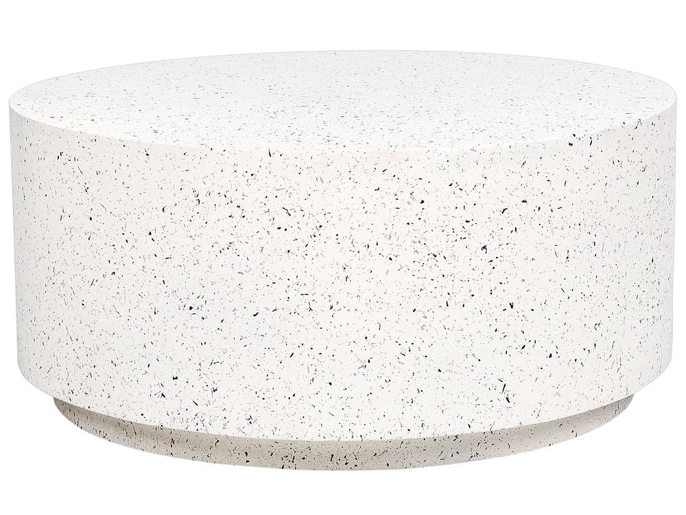 Mesa de centro TREZZO 90 cm 90 cm Efecto terrazo Blanco crema