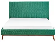 Bett mit Lattenrost Samtstoff BAYONNE 160 x 200 cm Dunkelgrün_744029