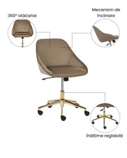 Scaun de birou BARDSDALE Catifea Maro_1073434