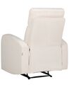 Fehér bársony elektromosan állítható támlájú fotel VERDAL_904841