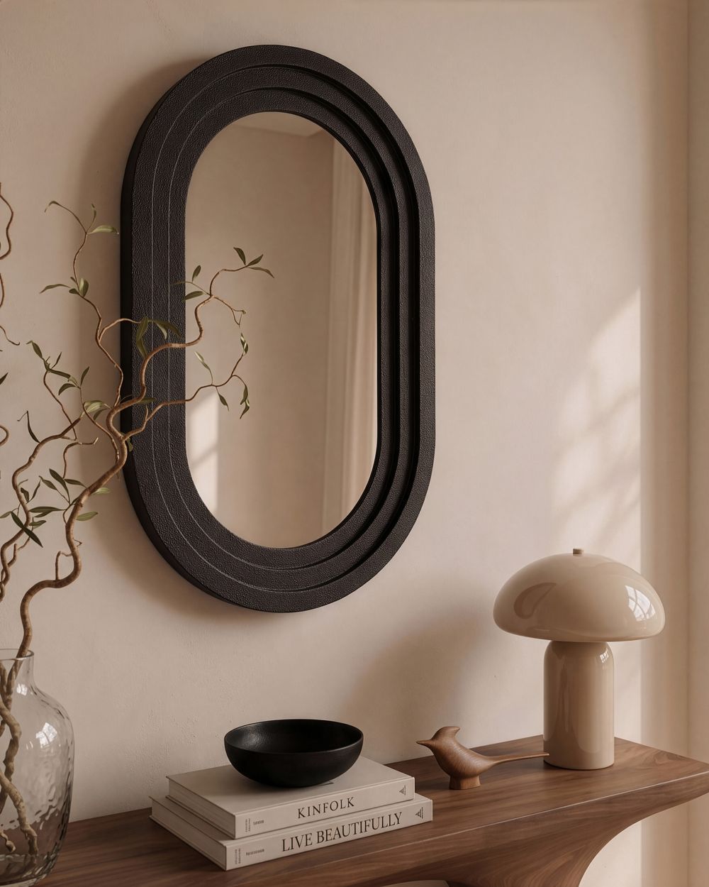 Espejo de pared MASSILLY 43 cm 69 cm Negro